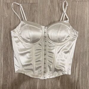 Elegant White Satin Corset Top